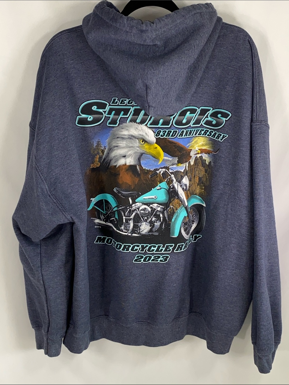 Sturgis Motorcycle Rally 2023 Hoodie 2XL Eagle Graphic Biker South Dakota